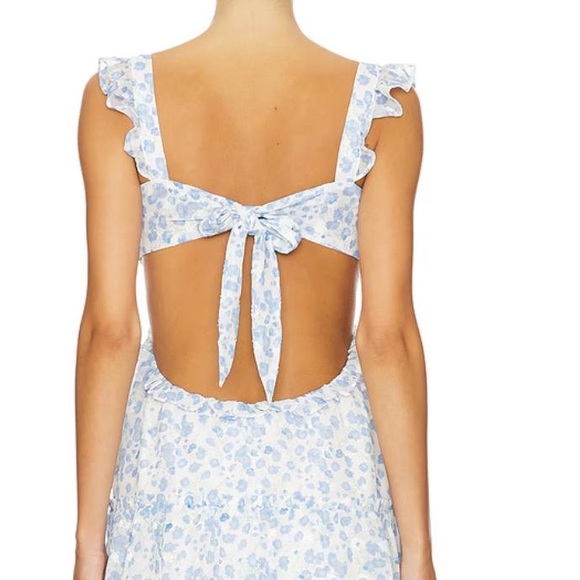 Floral Blue Mini Dress - Picture 7 of 11